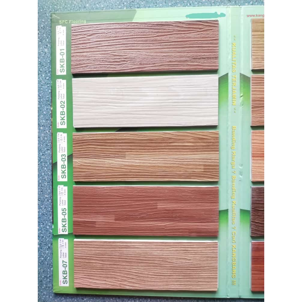 SPC Lantai Klik 4mm Isi 10 Lembar (2,196m2/box ) KANGBANG FLOORING