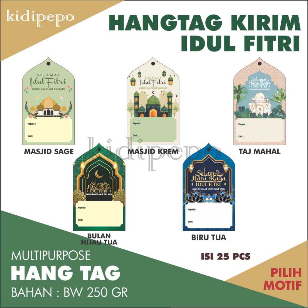 

HANGTAG KIRIM IDUL FITRI / RAMADAN UKURAN 9.5 x 5.5 CM - ISI 25 LEMBAR