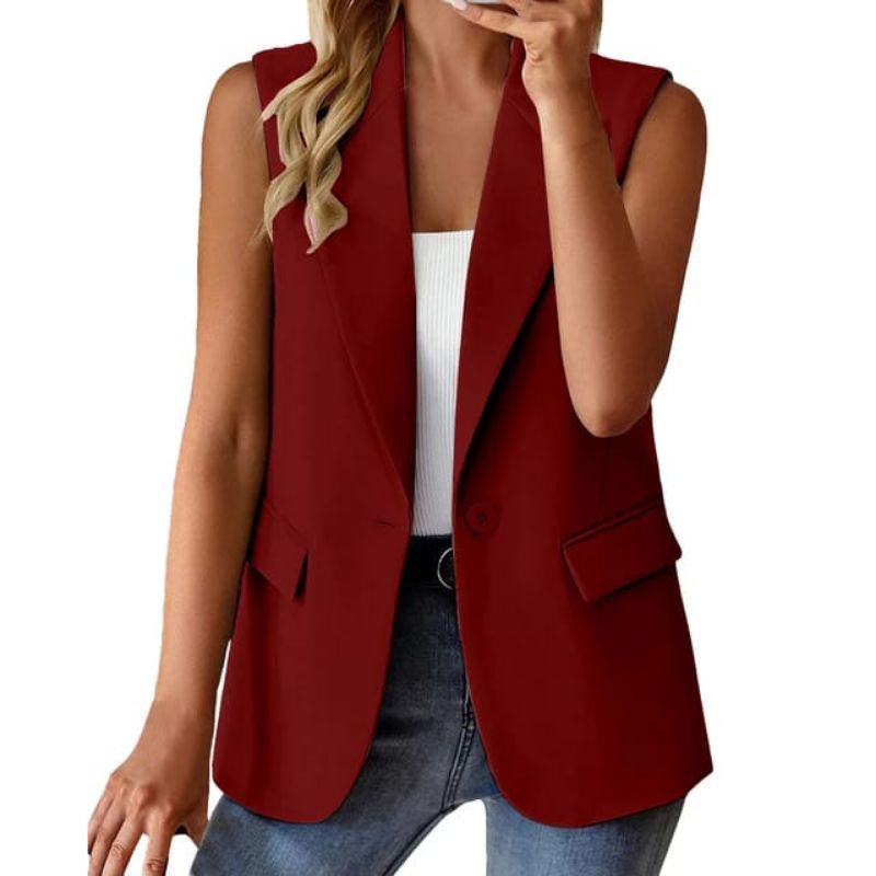 Vest Wanita - Rompi Blazer - Blazer Wanita Korea Tanpa Lengan