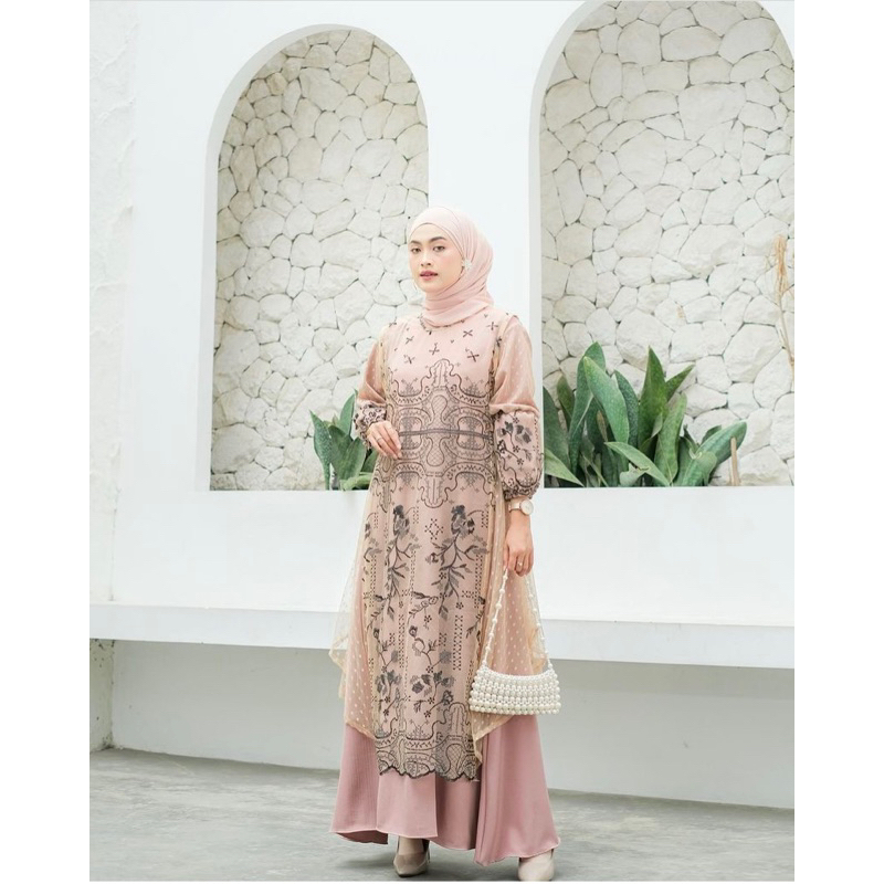 ALYA DRESS GAMIS RAYA GAMIS TULE MIX LACE