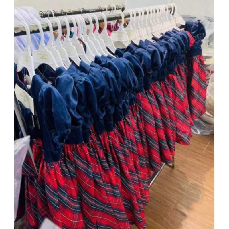 Dress Anak Bludru Navy