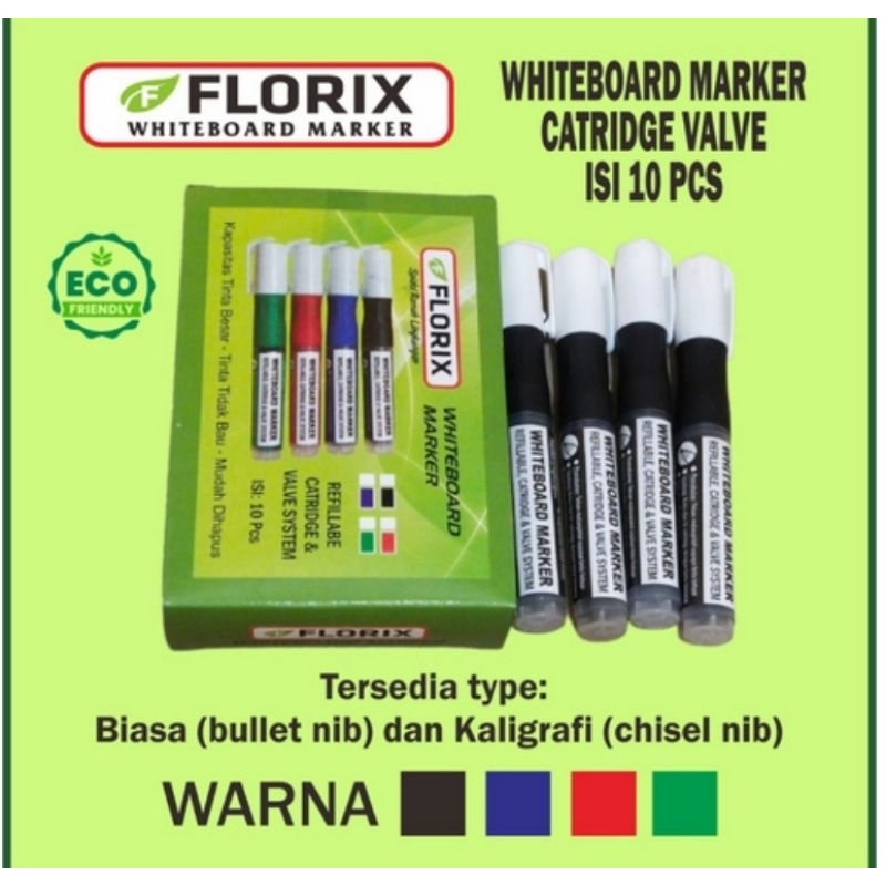 

Spidol Whiteboard Valve Florix Cartridge Isi 10 - Spidol hitam
