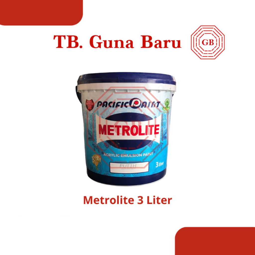 Cat Tembok Metrolite 3 Liter Warna Putih Kebiruan (5 KG)