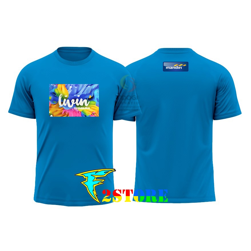 JUAL Kaos LIVIN MANDIRI DADA DAN LOGO KECIL PUNGGUNG BINADES