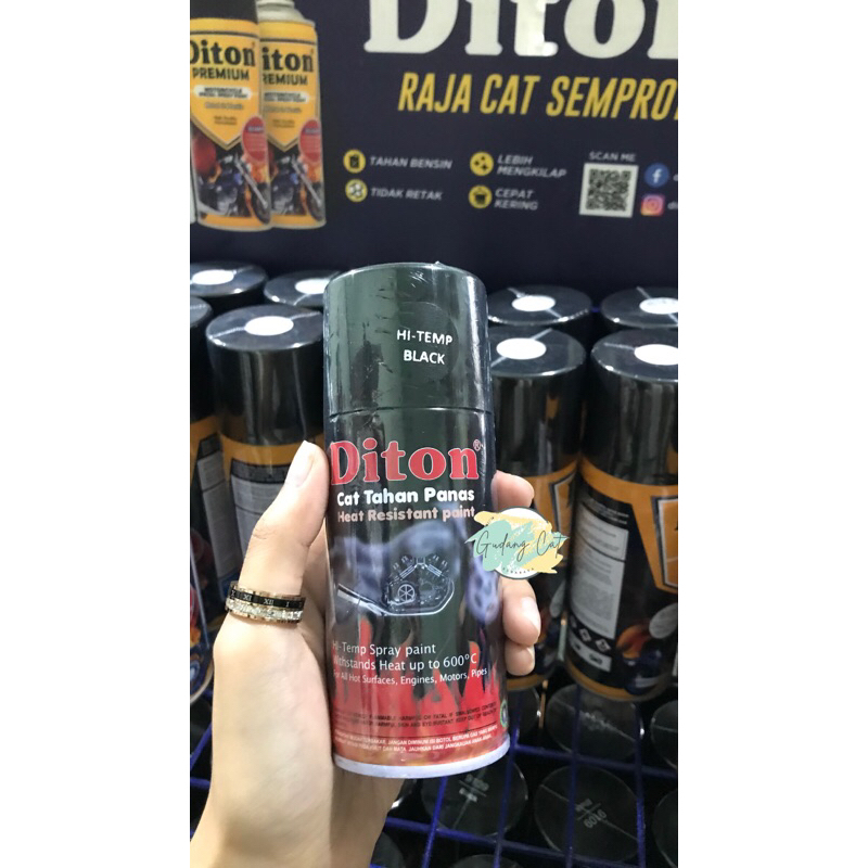 CAT SEMPROT PILOK 150ml DITON HI TEMP BLACK KNALPOT ANTI PANAS WARNA HITAM |COD BAYAR DI TEMPAT
