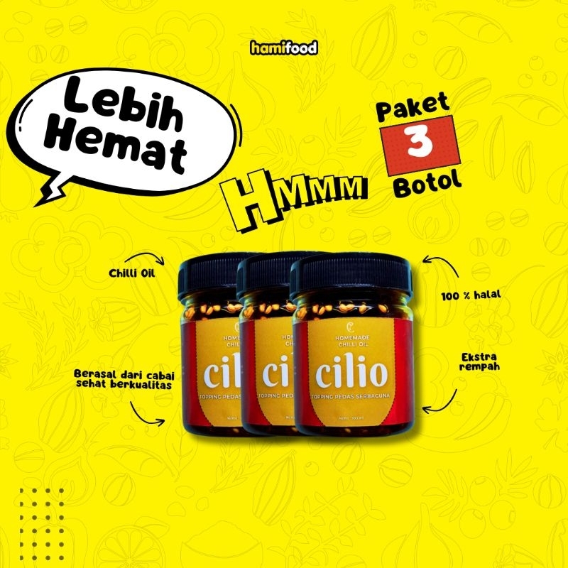 

Paket Hemat 3 Botol Cilio, Chilli Oil Sambal Minyak Serbaguna