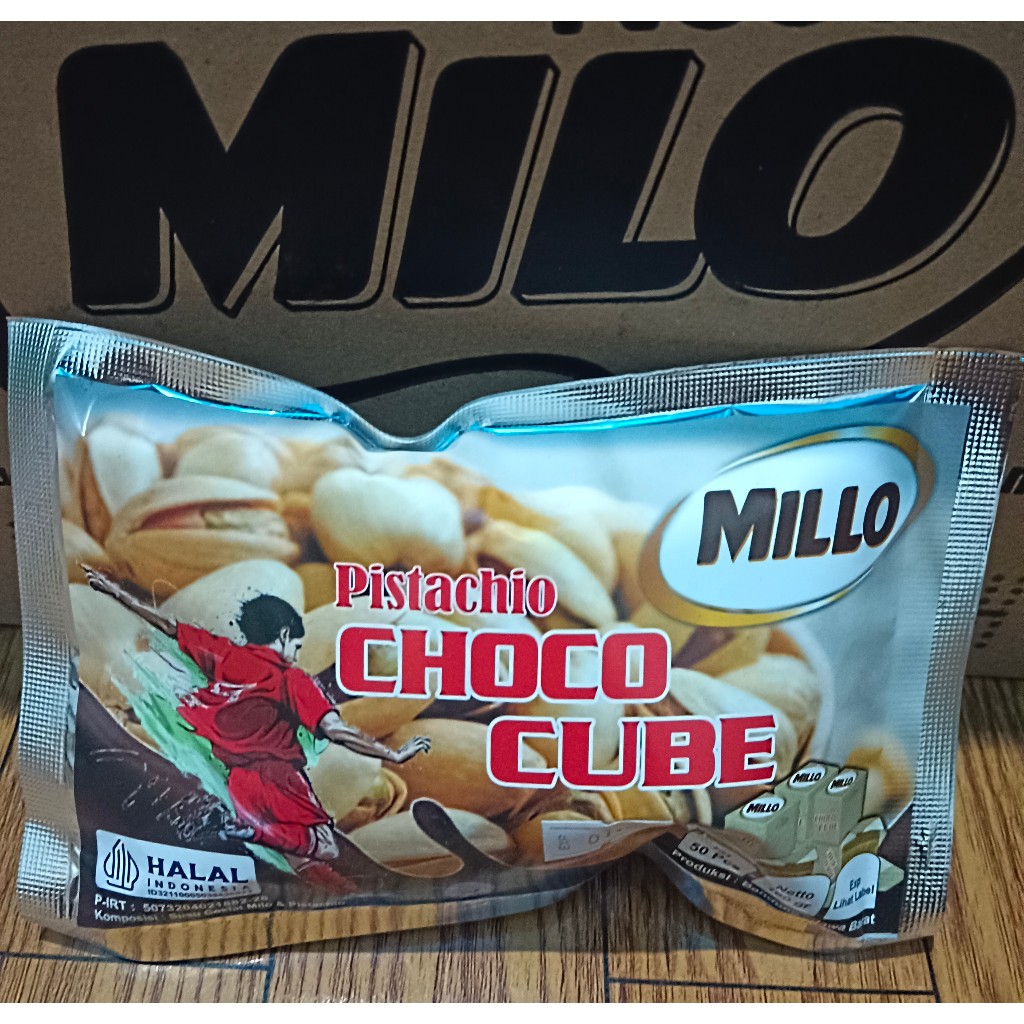 

Kacang Pistachio/Fustuk Milo/Millo Cube 1 Bungkus (Isi 50 buah) Murah Lebay ....