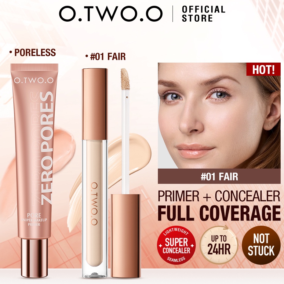 Murah Trending  OTWOO 2 pcsset Face Makeup Primer Invisible Pore  Full Coverage Foundation Cream Mat