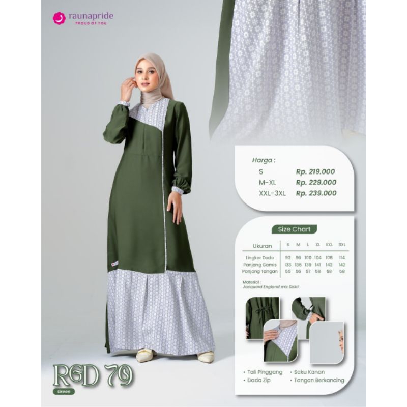 RAUNA RGD 79 gamis rauna pride busui friendly RAUNAPRIDE gamis rayon