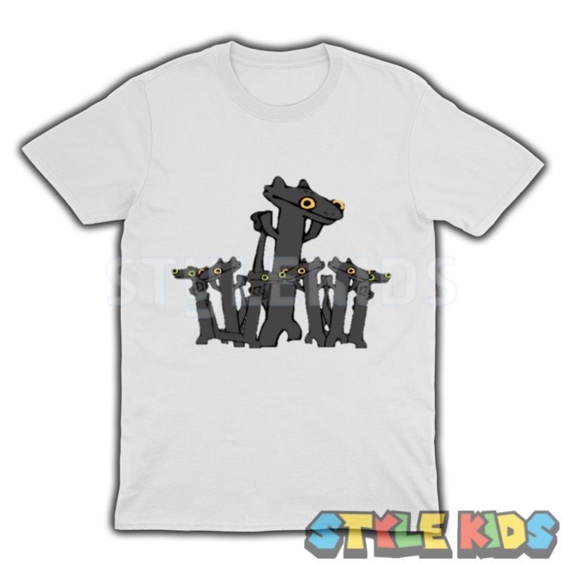 (BISA COD) FREE NAMA Kaos Anak Laki laki Perempuan Logo Toothless Dancing Meme T-shirt Anak Laki lak