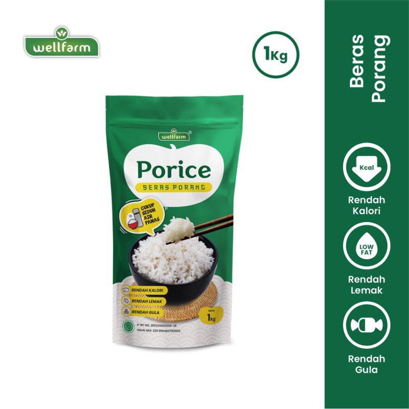 WellFarm Beras Porang PORICE | Beras Shirataki Asli 100% Original 1kg