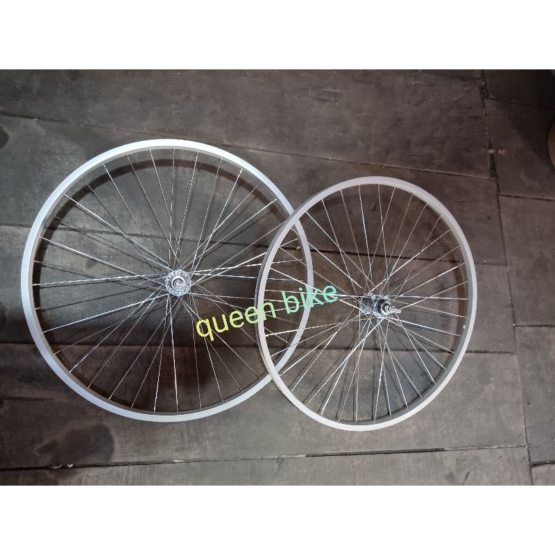 Rim Sepeda Velg Peleng Sepeda 26x1.75/2.125 Alloy Almini Komplit Siap Pakai