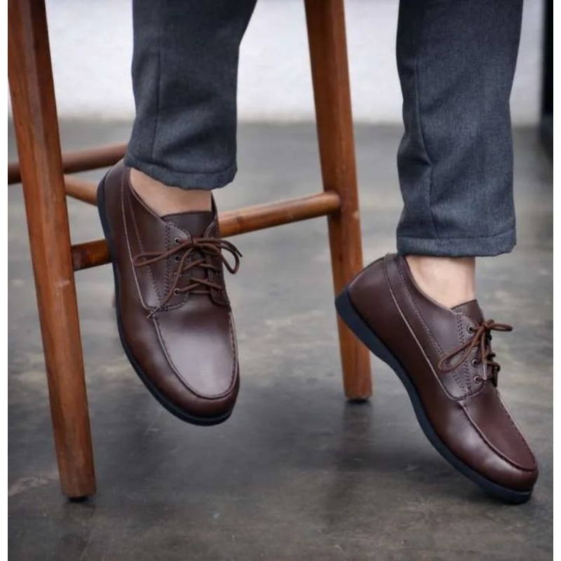 SEPATU FORMAL PRIA CASUAL BLACK BROWN KANTORAN PERNIKAHAN ORIGINAL MURAH - Sepatu Formal Pantofel Pr