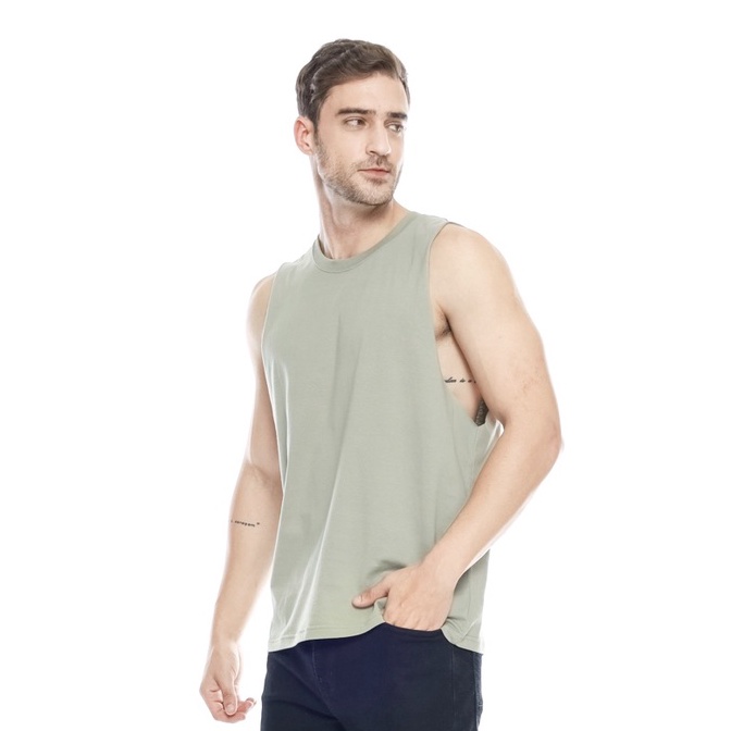 Belanja Nyaman Muscle tees  Trunk tank  lekbong gym  singlet gym  Low Cut Gym  Low Cut Pria  Singlet
