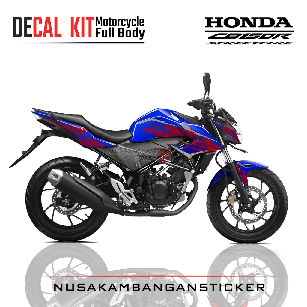 Decal Kit Sticker New CB 150 R Streetfire Blue Graphic Red 01 Stiker Full Body