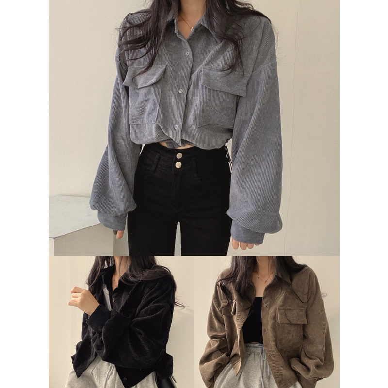 [ READY STOCK BANYAK WARNA] Jifat kemeja crop corduroy - kemeja corduroy - jacket corduroy - outer c