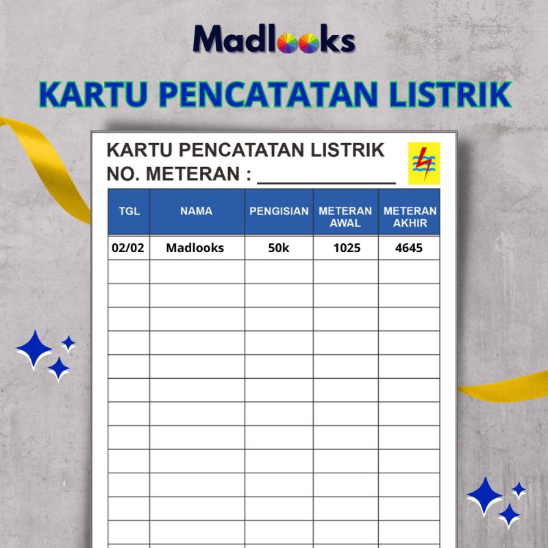 

Kartu Pencatatan Listrik Token Listik