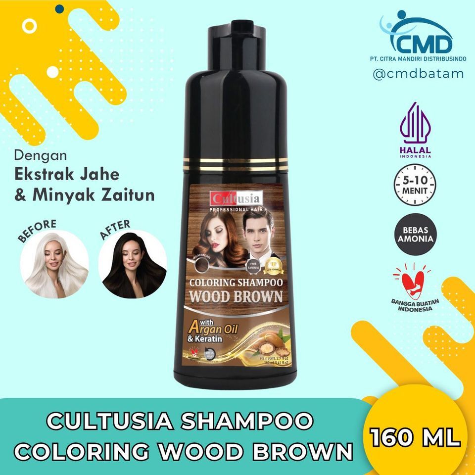Cultusia Wood Brown Shampoo ( Shampoo Penutup Uban warna Coklat)