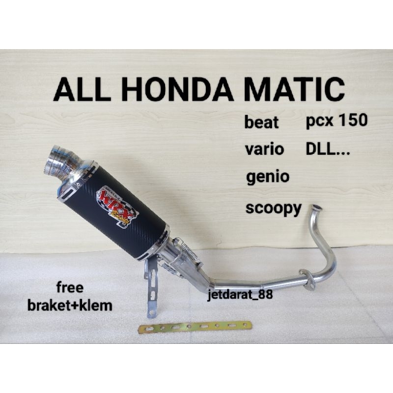knalpot racing WRX OVAL KARBON untuk motor matic HONDA/ALL HONDA MATIC.beat karbu.beat fi.beat pop.b