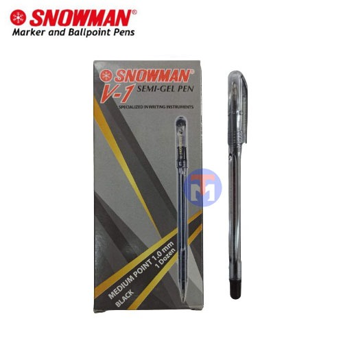 

(12 Pcs) Pulpen Snowman V1 Hitam 1mm