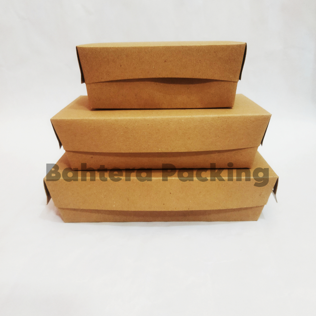 Paper Lunch Box Kotak Makan Dus Kraft Coklat Polos Dus Kotak Nasi