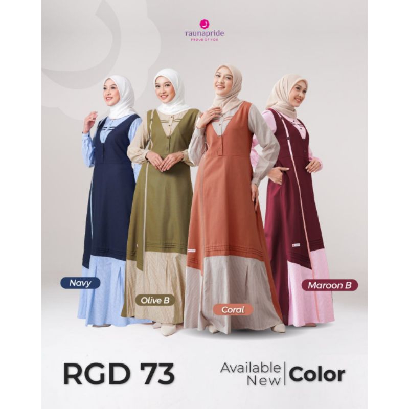 ❤pusatgamis_jatim❤️ Gamis Wanita Rauna Pride RGD 73 Model Terbaru Simple Elegan