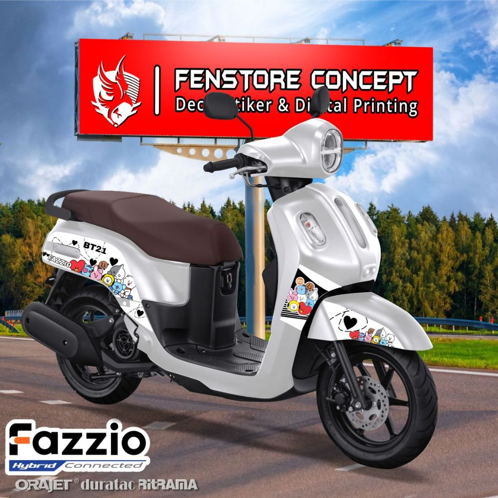 Stiker Fazio BT21 - Stiker Striping Variasi Yamaha Fazio 2022