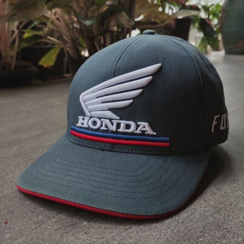 Topi fox honda racing flexfit navy original used good condition