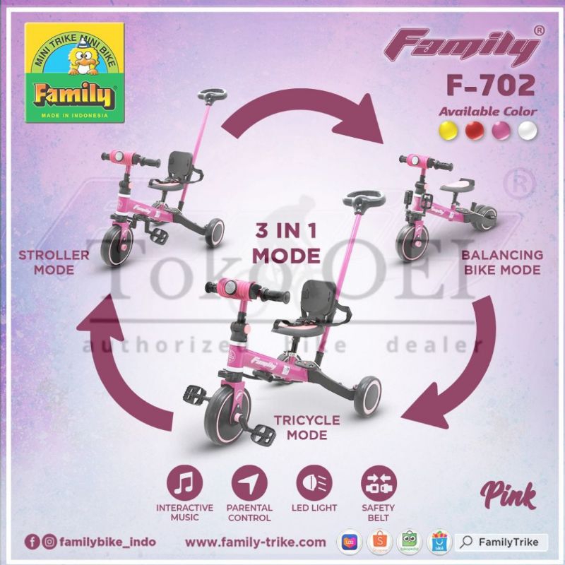 SEPEDA ANAK -ANAK  BALANCE BIKE FAMILY F-702