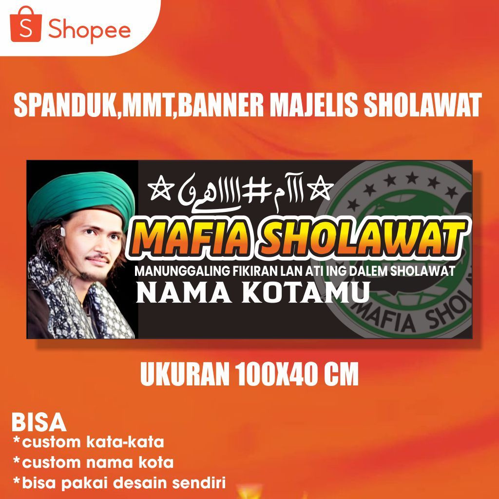 BANNER SHOLAWAT BANNER CUSTOM BALIHO SHOLAWAT BENDERA SHOLAWAT BALIHO SPANDUK BALIHO DESAIN CUSTOM B