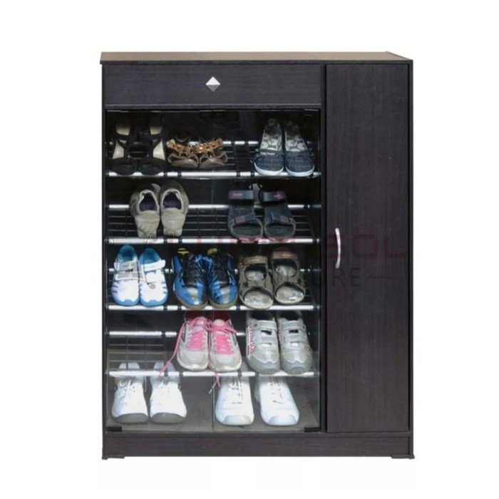 LEMARI SEPATU RAK SEPATU KACA