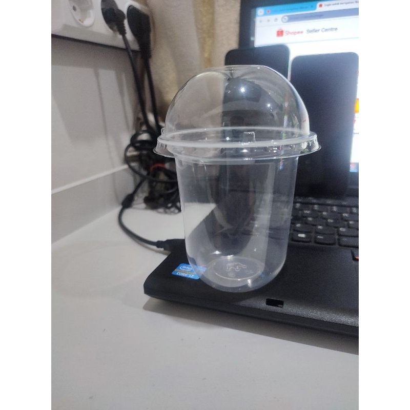 Gelas Plastik Pp 12 Oz 6 Gram + TUTUP CEMBUNG (