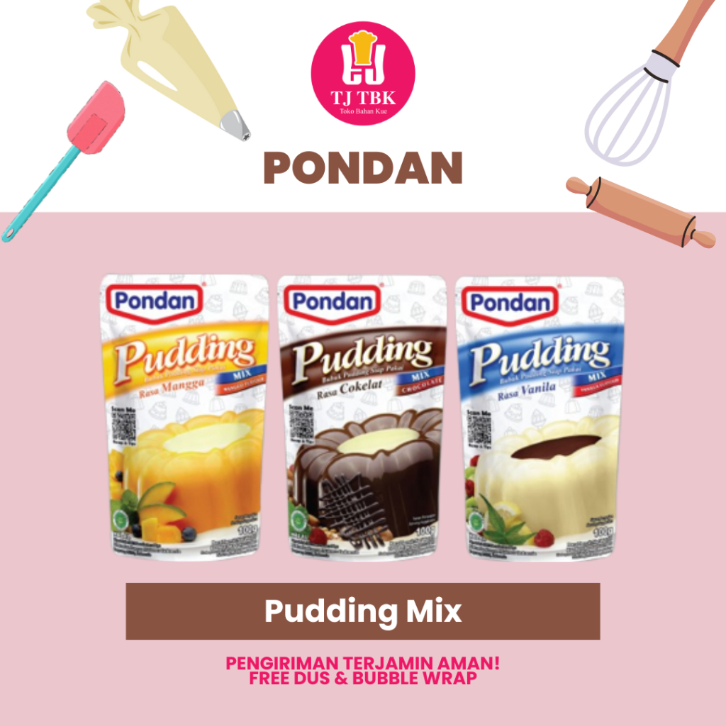 

Pondan Pudding Mix 100g (Rasa Vanilla, Coklat dan Mangga)