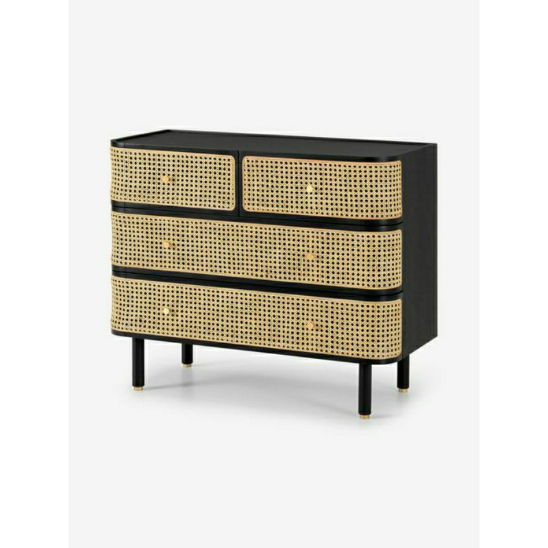 kabinet/meja tv/kabinet tv minimalis modern kombinasi rotan kayu jati solid