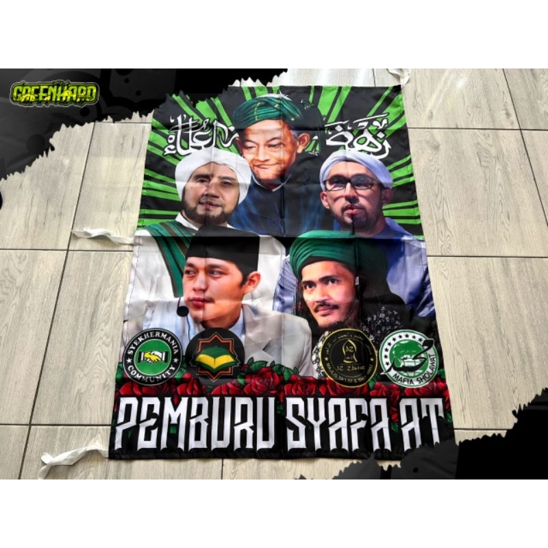 BENDERA SHOLAWAT SYEKHERMANIA BERSHOLAWAT SPANDUK SHOLAWAT PARA PECINTA SYAFAAT GUS IQDAM AZZAHIR HA