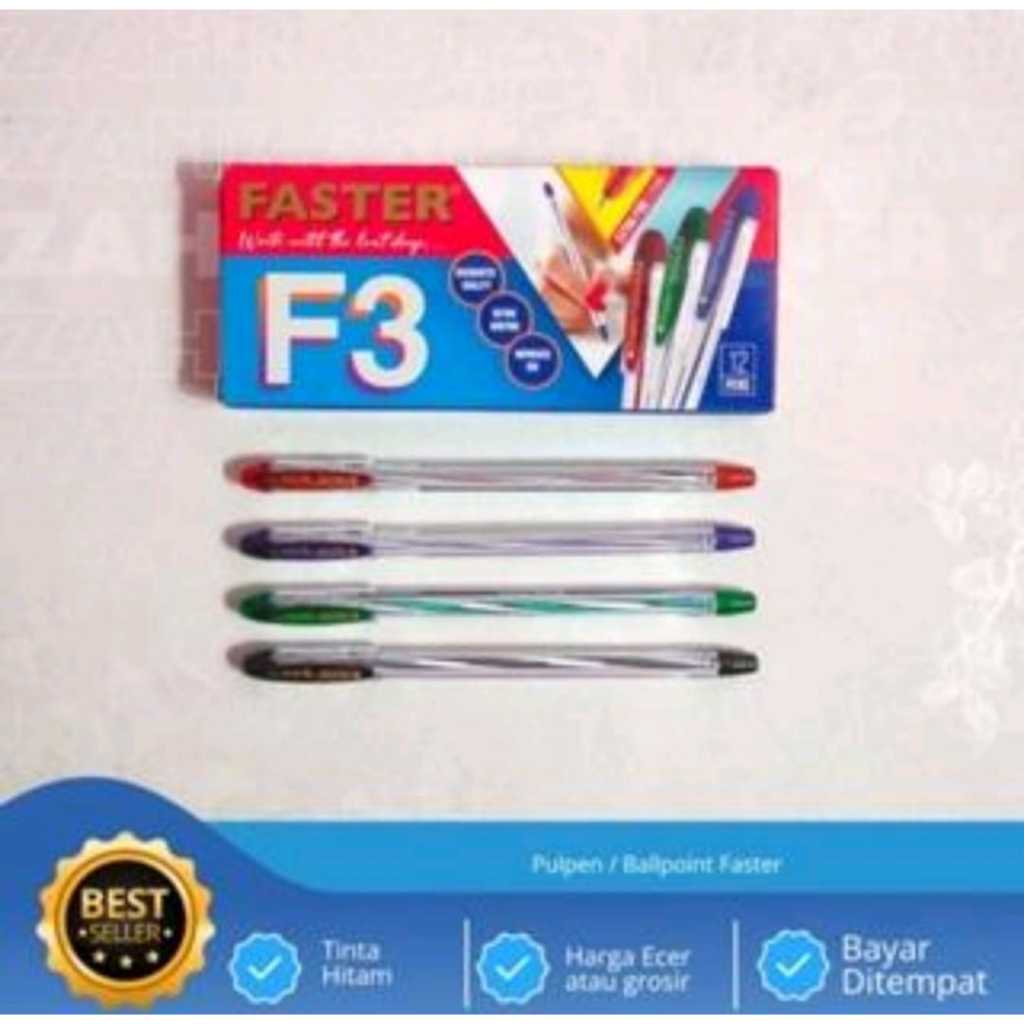 

Pulpen / Ballpoint Faster F3 Extra Fine Tip 0,5mm Tinta Hitam 1 Pack