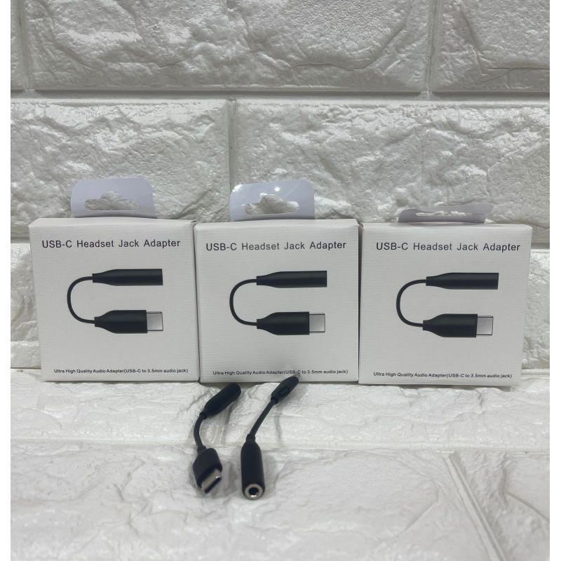 Sambungan kabel headset usb-c  ke 3.5 audio