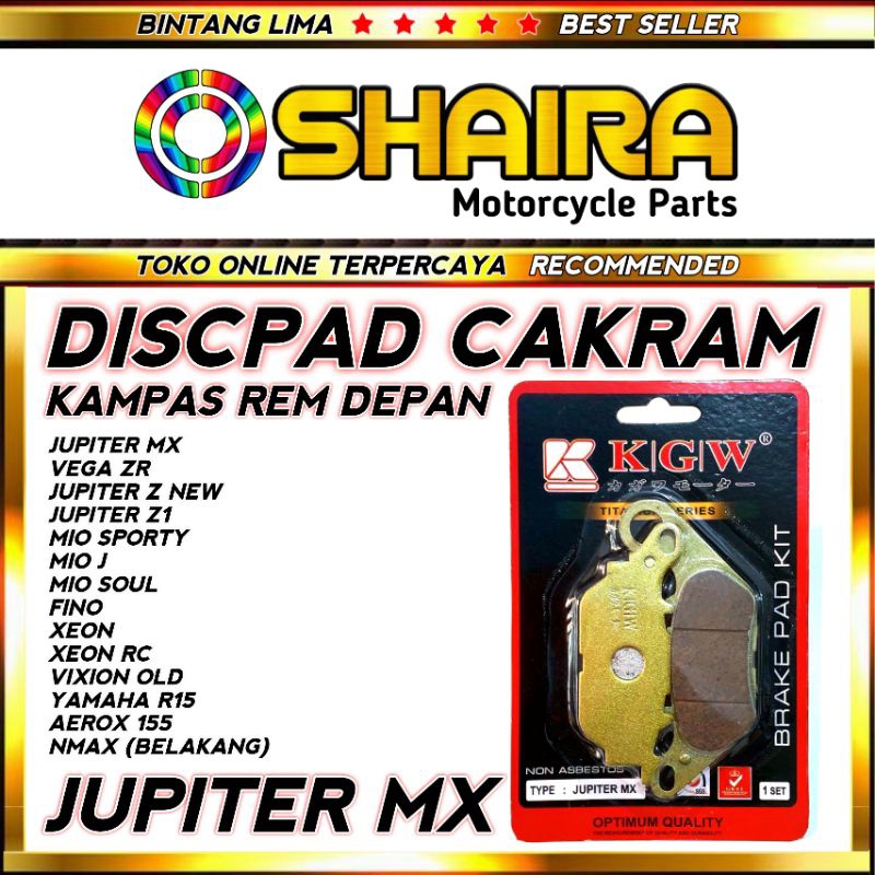 KGW ORIGINAL - DISPAD DISCPAD CAKRAM KAMPAS REM DEPAN JUPITER MX/MIO SPORTY/MIO SOUL/VIXION KAMPAS R