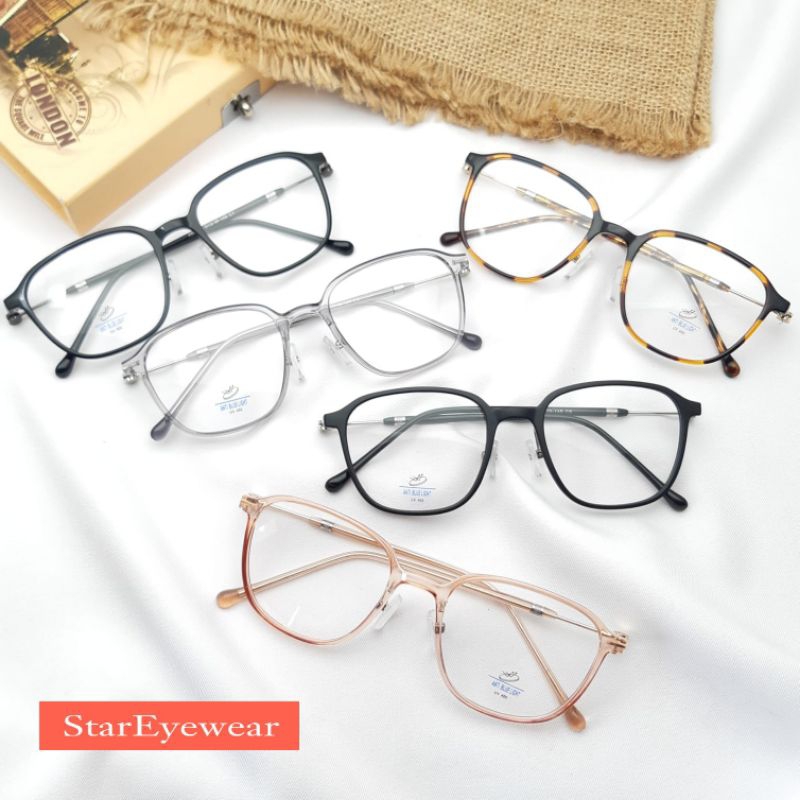 Frame Kacamata Pria Wanita Free Lensa Minus Plus Anti Radiasi Photocromic SE6037