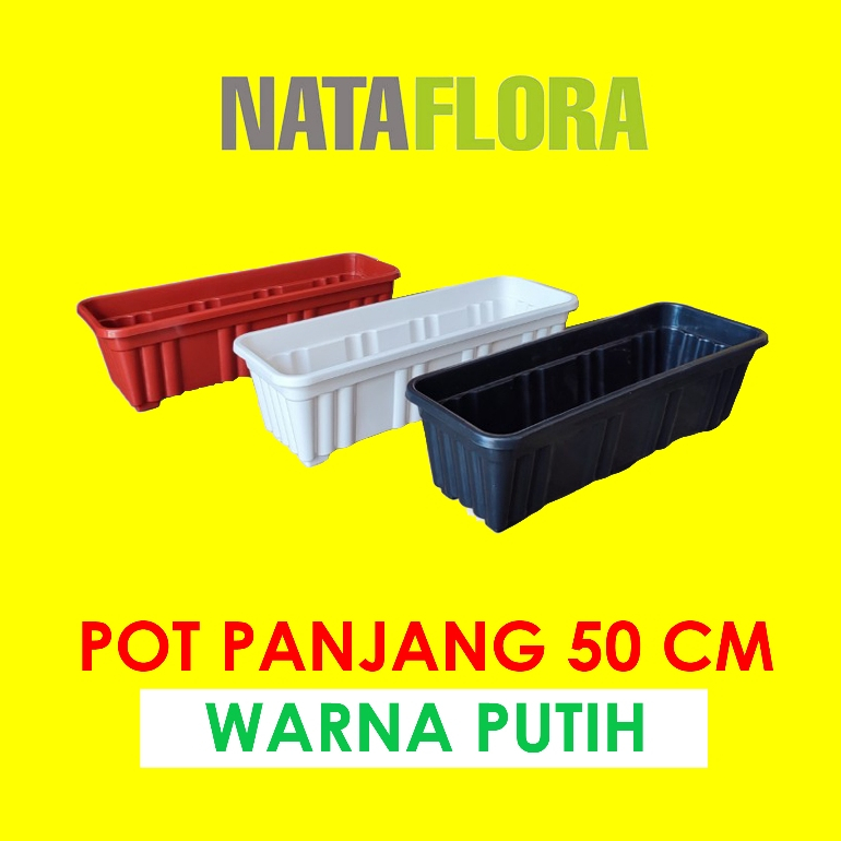 pot alpen 50 putih / pot panjang 50 cm / pot bunga dan tanaman