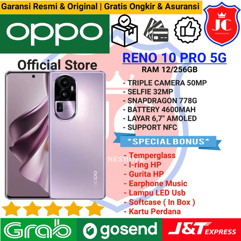 OPPO RENO 10 PRO 5G RAM 12/256GB GARANSI RESMI OPPO INDONESIA