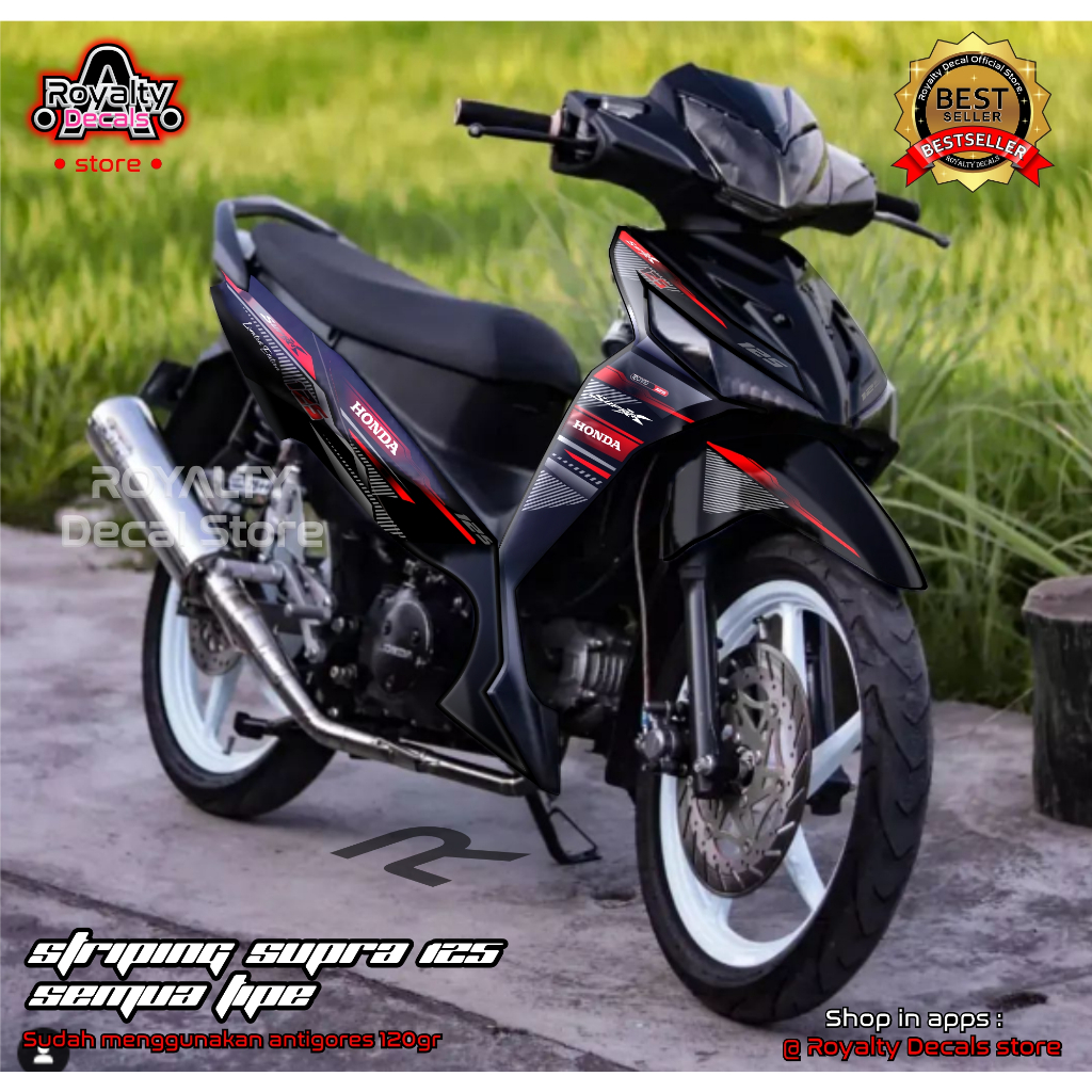 Stiker Striping Supra X 125 old/ Striping Supra X 125 fi motif rainbow limited edition bebas request