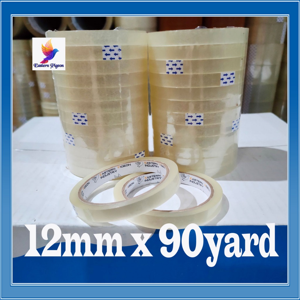 

Eastern Pigeon Lakban 12mmx90yard 1/2 Inchi Selotip Premium Packing Opp Selasiban Bening 45 Micron