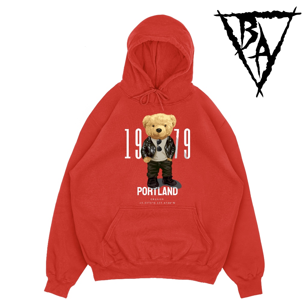 Hoodie Oversize Portland Edition Original By Black Anthem jaket distro sweater 24 - Merah