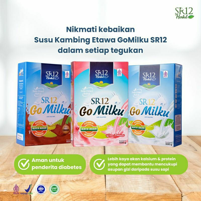 

GOMILKU SR12 SUSU KAMBING 600 GR COKLAT/VANILA/STROWBERY