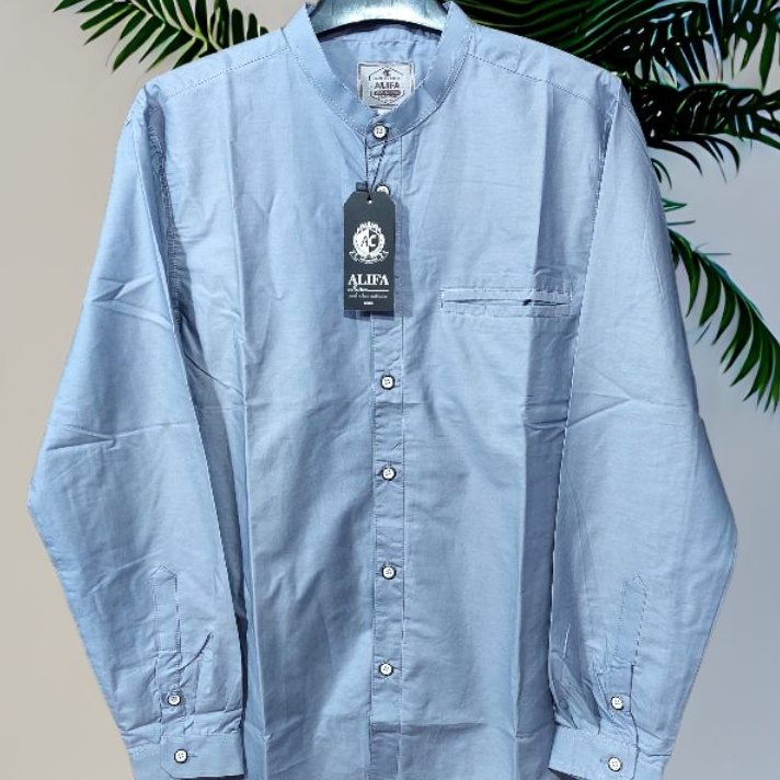 Gaya Tanpa Mahal baju kamko kemeja koko pria muslim dewasa lengan panjang alifa premium