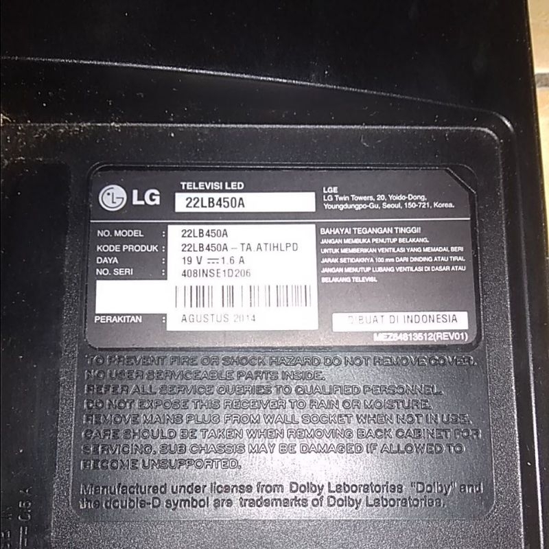 MESIN TV LED LG 22-24 inch MAINBOARD