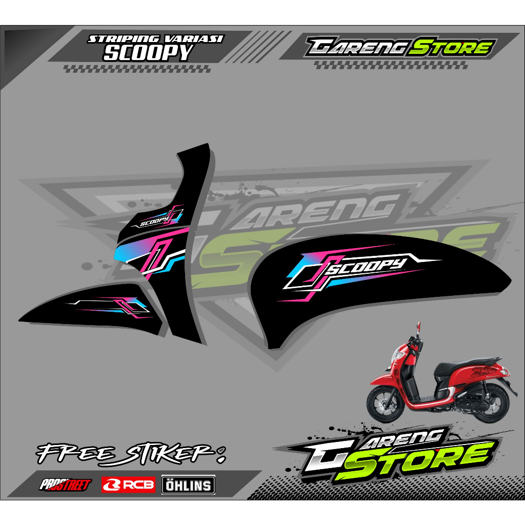 STRIPING VARIASI LIST MOTOR SCOOPY STYLISH / STICKER VARIASI HONDA SCOOPY  STYLISH
