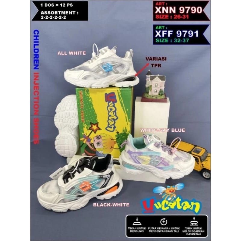 TERBARU SEPATU FASHION ANAK, YUCATAN XFF9791 Sz 32-37 BERKUALITAS ORIGINAL