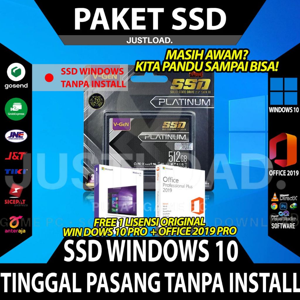 PAKET SSD LAPTOP SSD PC SSD SATA SSD VGEN TINGGAL PASANG!